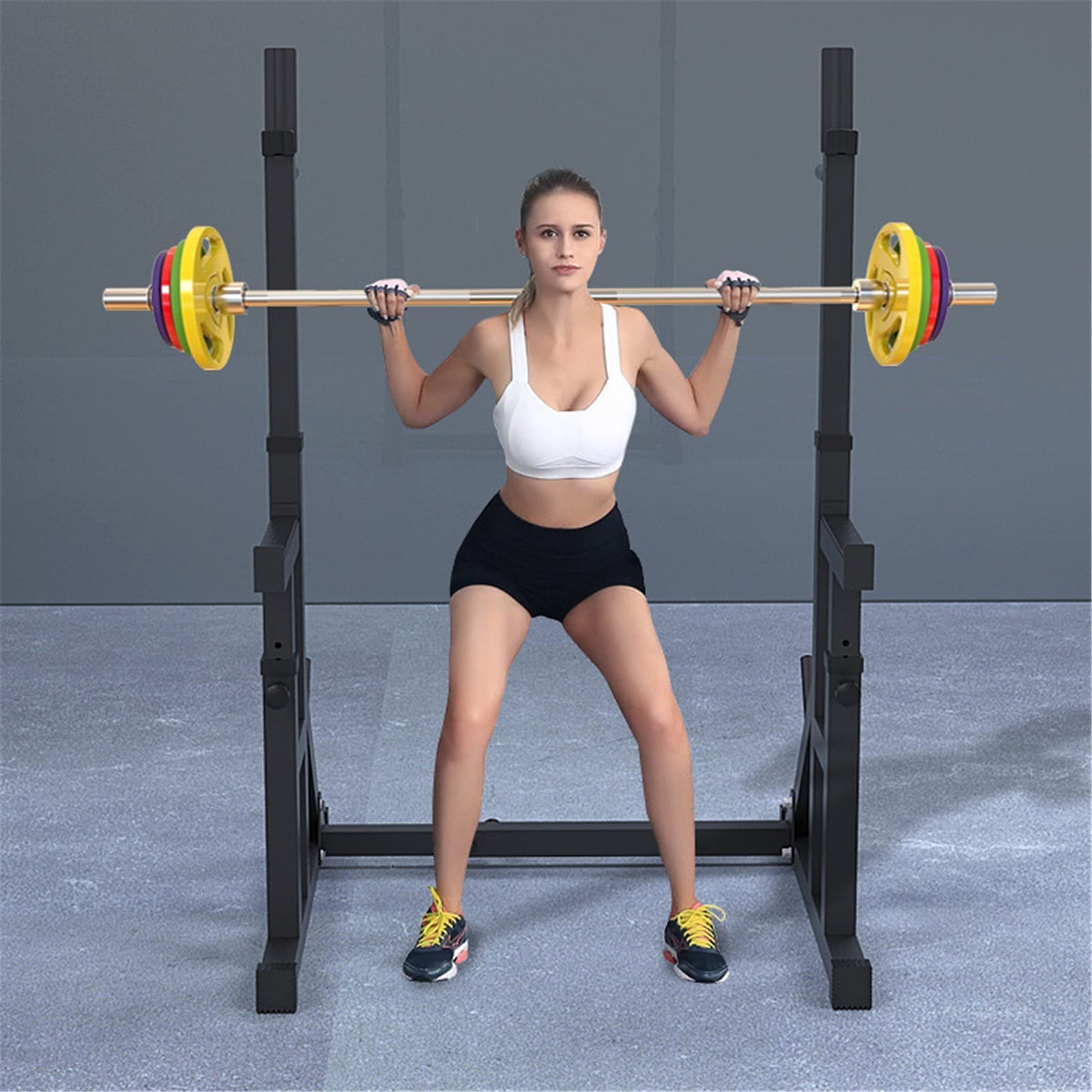 INUUXLG Adjustable Multi-Function Squat Rack Barbell Rack Stand Max Load Adjustable Squat Rack Dipping Station Dip Stand Fitness Barbell Stands Press Equipment Home Gym