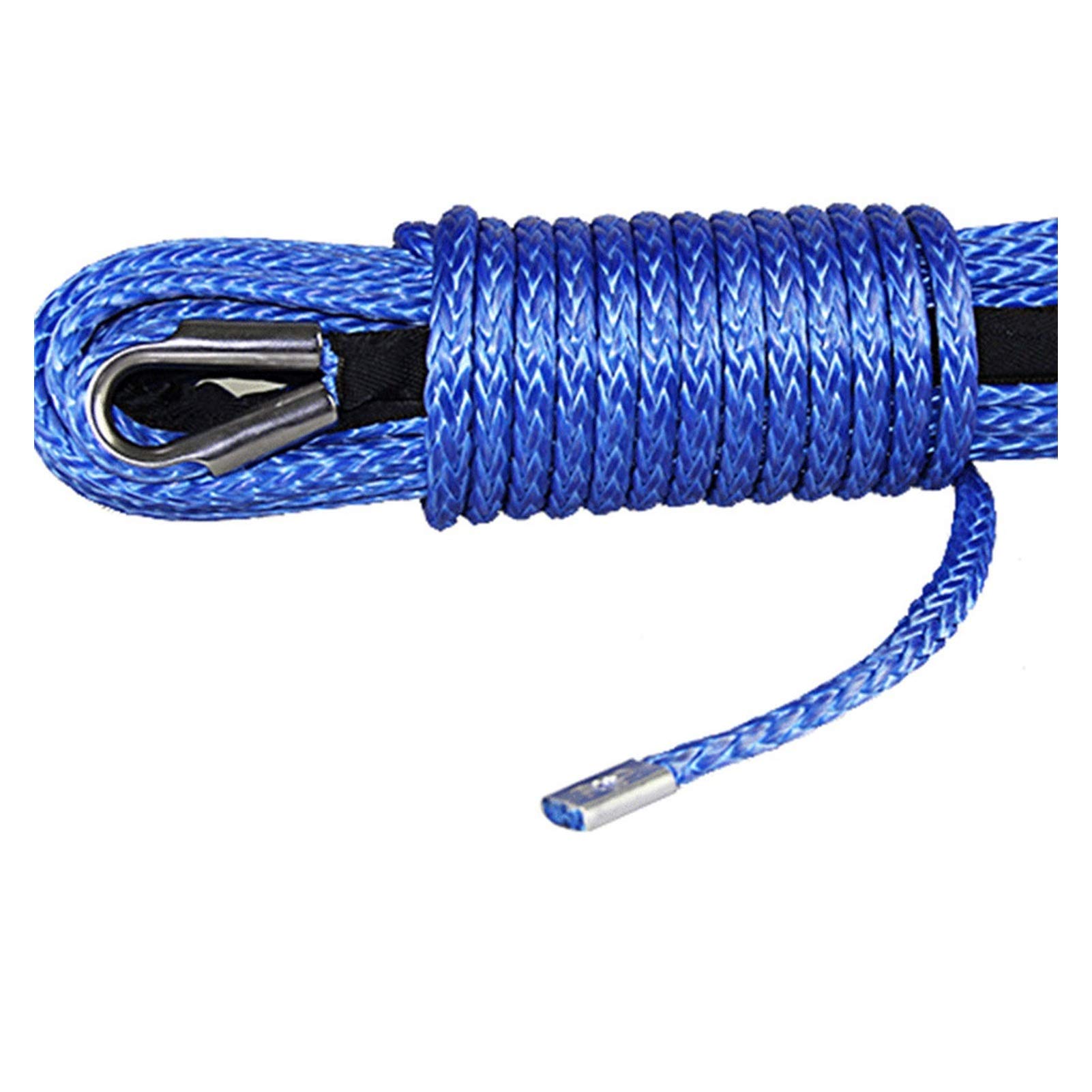 Winch Rope, 10mm * 28m Ultra-high Molecule Gathering Linen Winch Rope Trailer Rope Traction Rope(Nero)