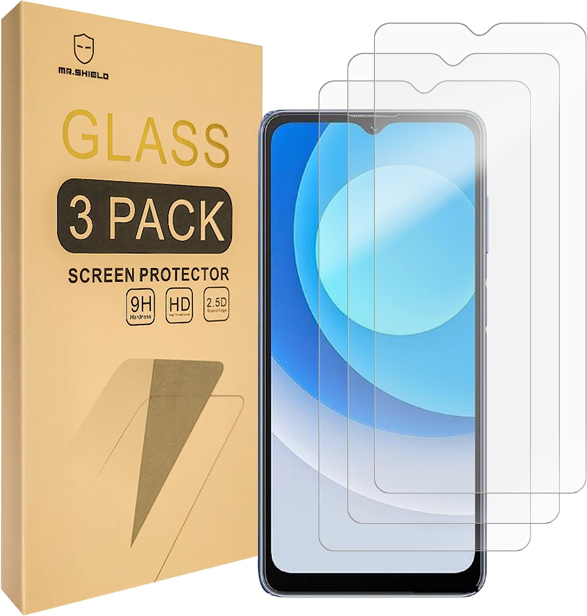 Mr.Shield Screen Protector compatible with Blackview A53 / Blackview A53 Pro [Tempered Glass] [3-PACK] [Japan Glass with 9H Hardness]
