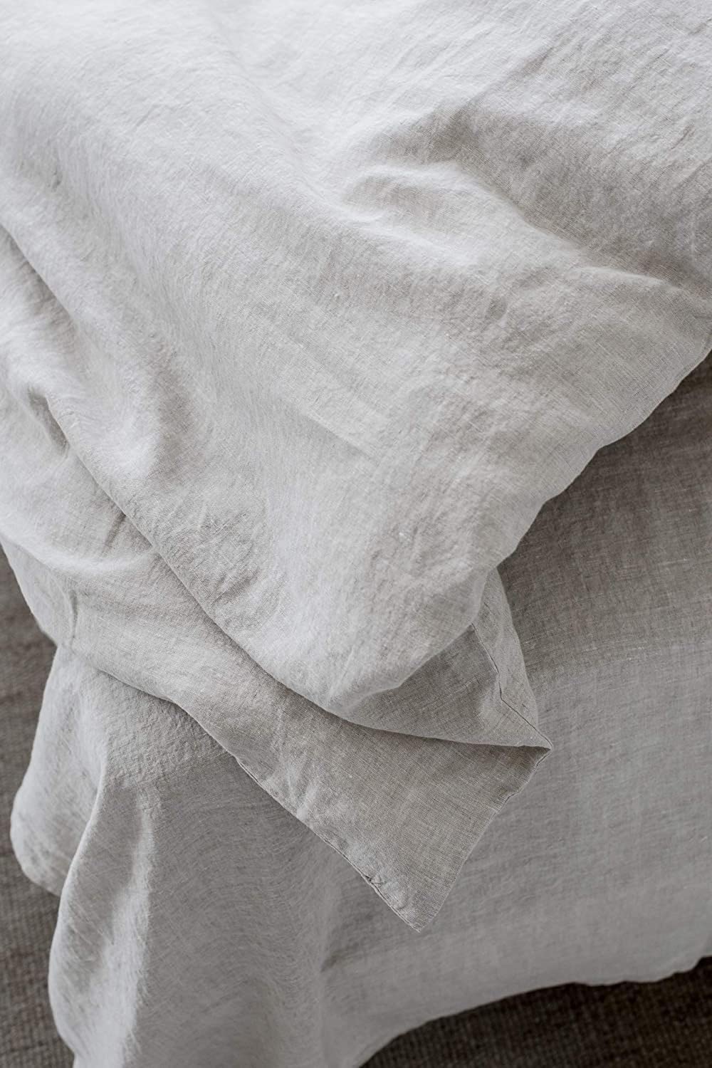 My Linen Home Bettdeckenbezug aus 100% Stonewashed Leinen in Natur I Steppdeckenbezug I Maschinenwaschbar I Bettdeckenbezug mit Reißverschluss I Double Bettdecke 200x200 cm