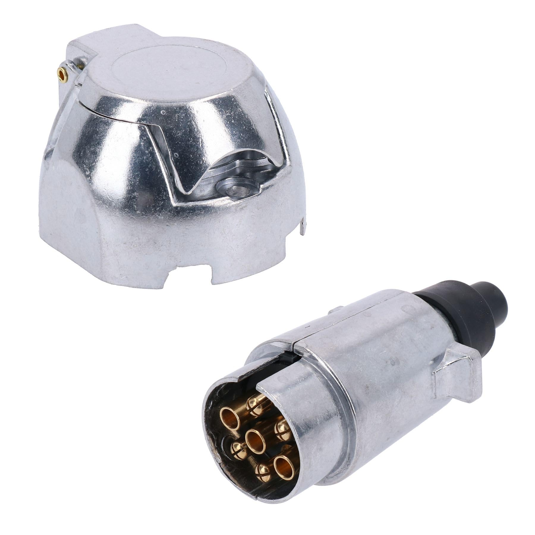 AB Tools Tow Bar Electrics 7 pin 12v N Type Metal Aluminium Socket & Plug Trailer Lights Car