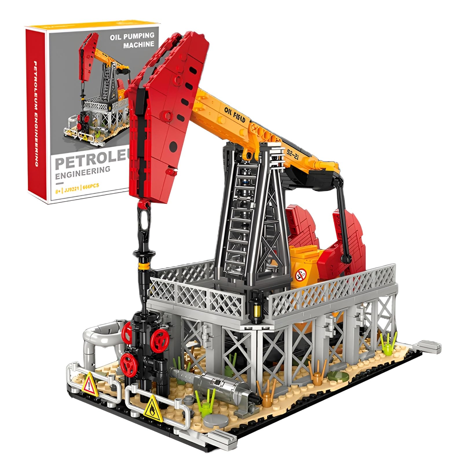 Erdöltechnik Bausteine Bausatz für Erwachsene, Ölpumpmaschine Klemmbausteine, Industrie Thematisches Modellspielzeug für Display, Kreatives Geschenk für Kinder & Jungen ab 6 Jahren (666 Teile)