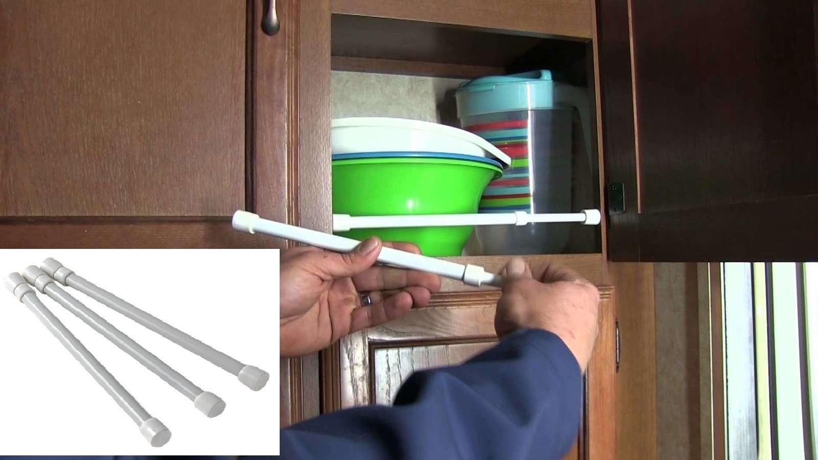 COLIBROX Kitchen Storage Organization Accessories Cupboard Bars - 3 pack RV Trailer Camper