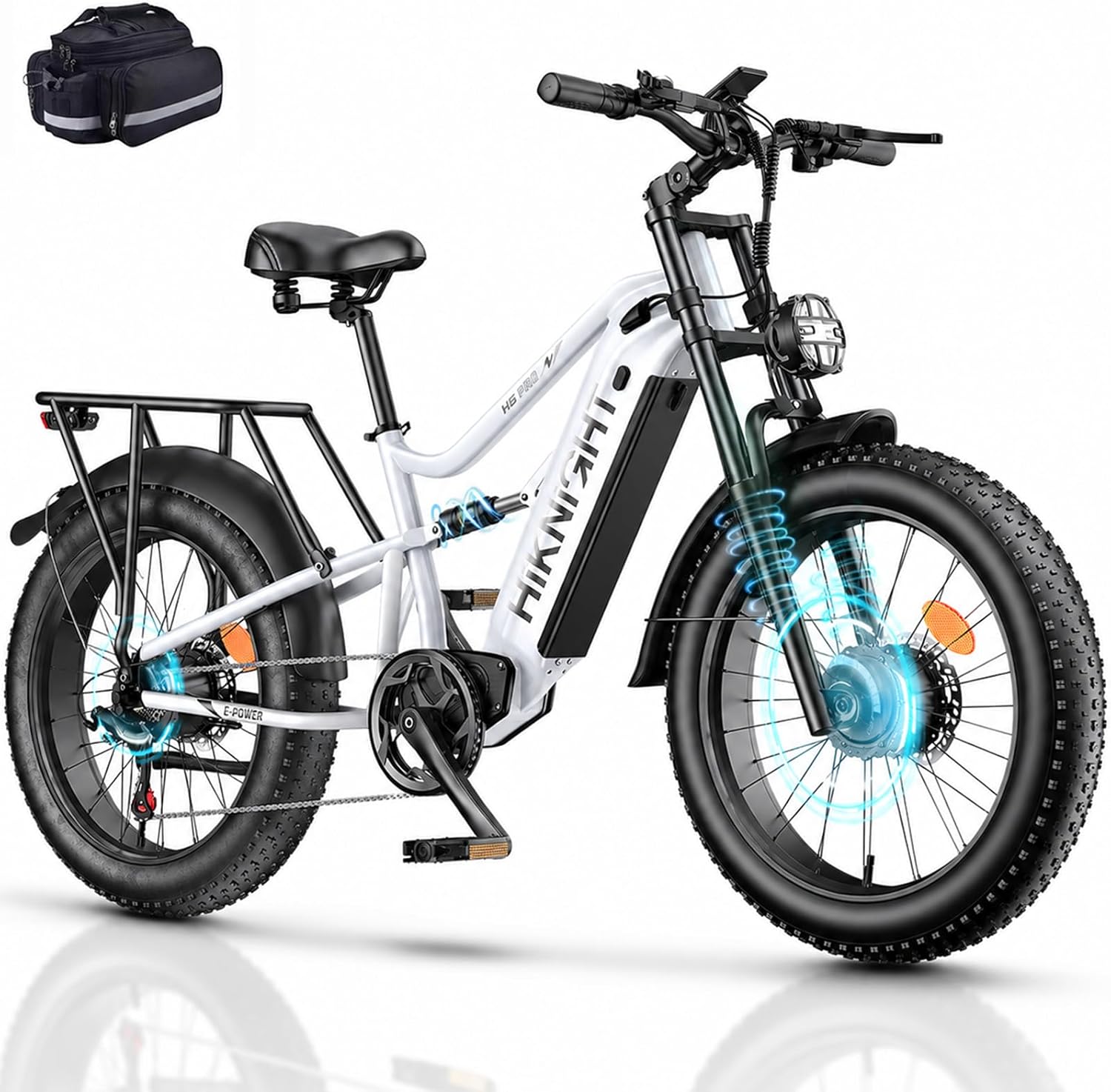 Dual Motor Electric Bike 4000W Peak 52V 20AH 24″ Fat Tire 40MPH