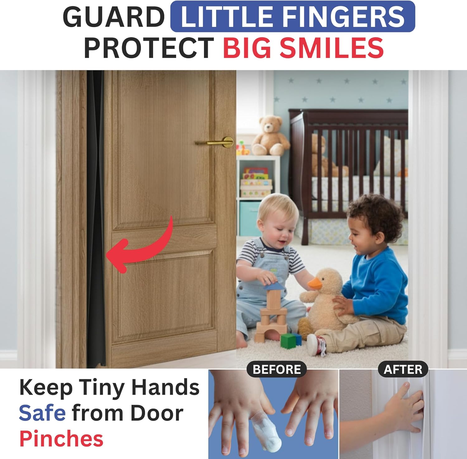 Commercial Door Finger Guard Set | Push & Pull Side Hinge Cover Shields | Finger Pinch Guard Complete Safey Kit | Door Latch Barrier for Commercial Doors | Durable (Gray, 80")