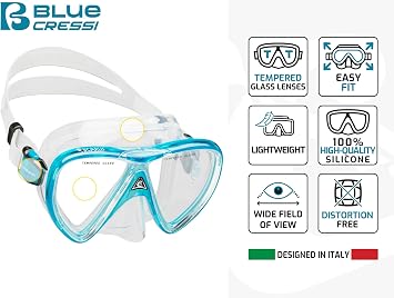Cressi Adult Snorkeling Kit, Mask & Dry Snorkel - Quality Equipment for Discovering The Underwater World - Ocean Combo: Designed in Italy