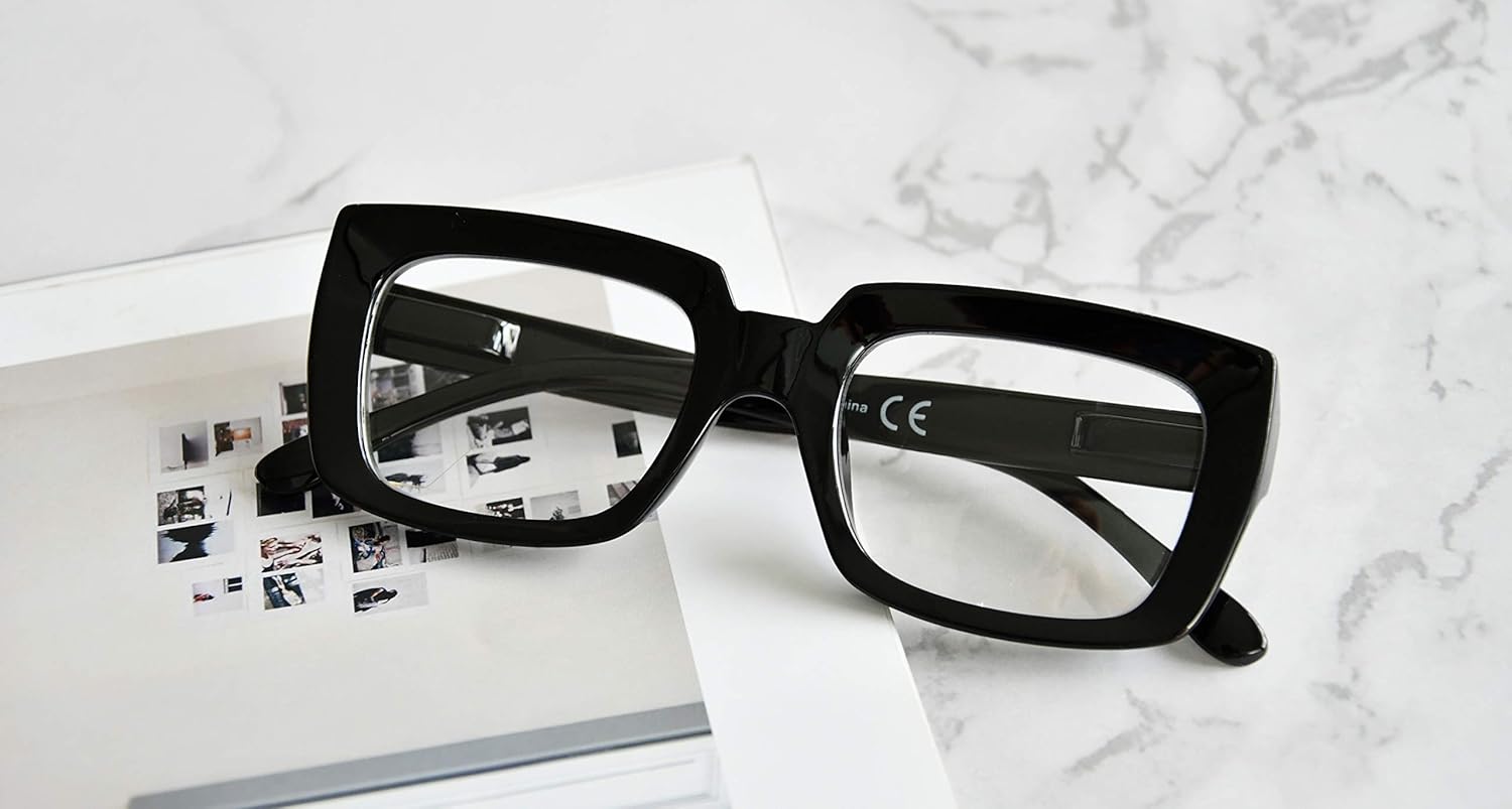 Eyekepper 4 Pack Stylish Reading Glasses Women - Oversized Square Readers Black +2.00 - Image 5