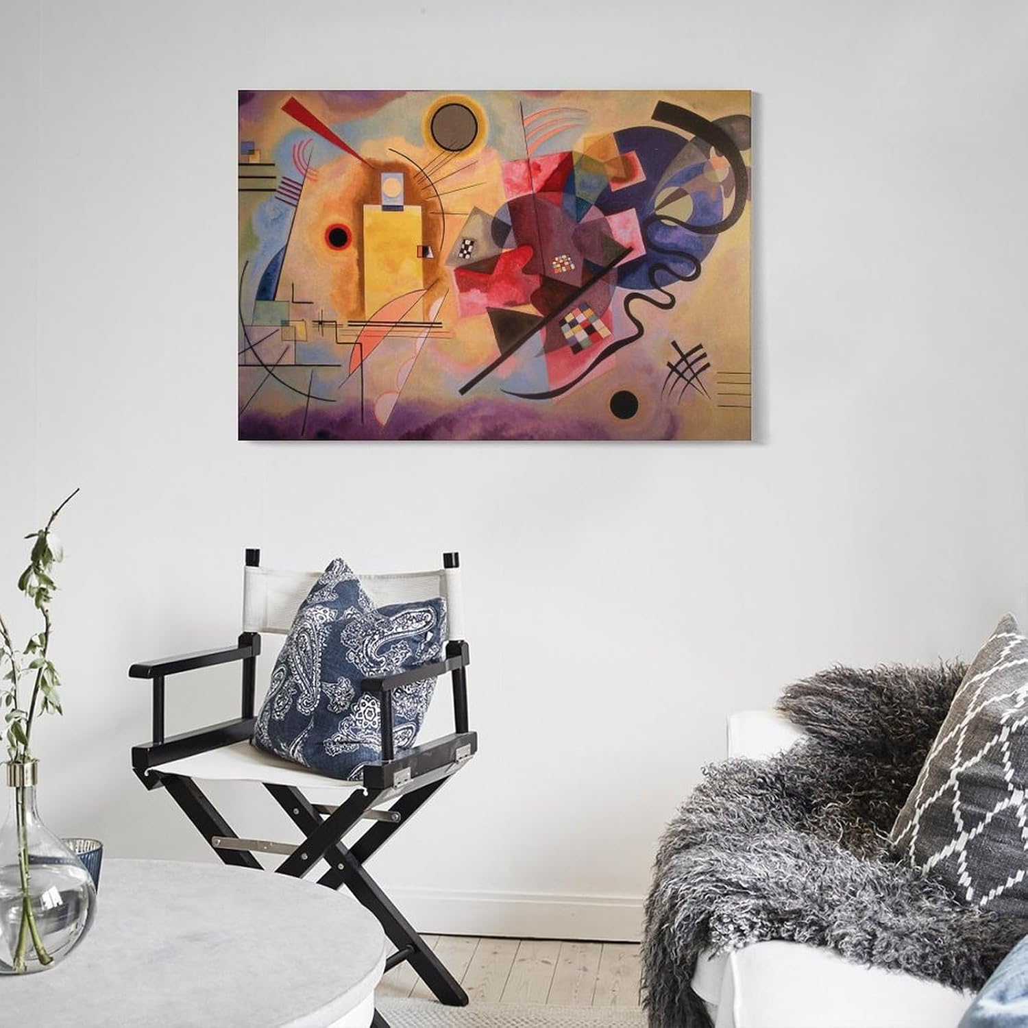 Kandinsky ワシリーカンディンスキー抽象芸術絵画ポスター黄赤青 アートパネル ポスター 【タイマー】 キャンバスウォールア