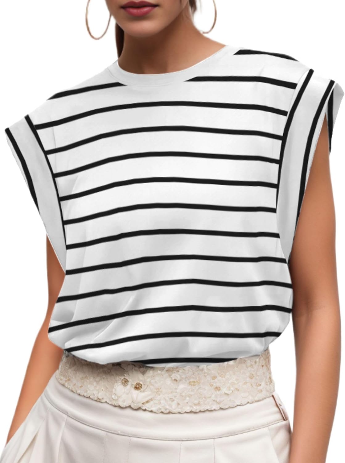 GRECERELLE Womens Cotton T Shirts Cap Sleeves Loose Fit Basic Ladies Tops for Casual Comfort Soft Crew Neck Summer Tees GRECERELLE Womens Cotton T Shirts Cap Sleeves Loose Fit Basic Ladies Tops for Casual Comfort Soft Crew Neck Summer Tees