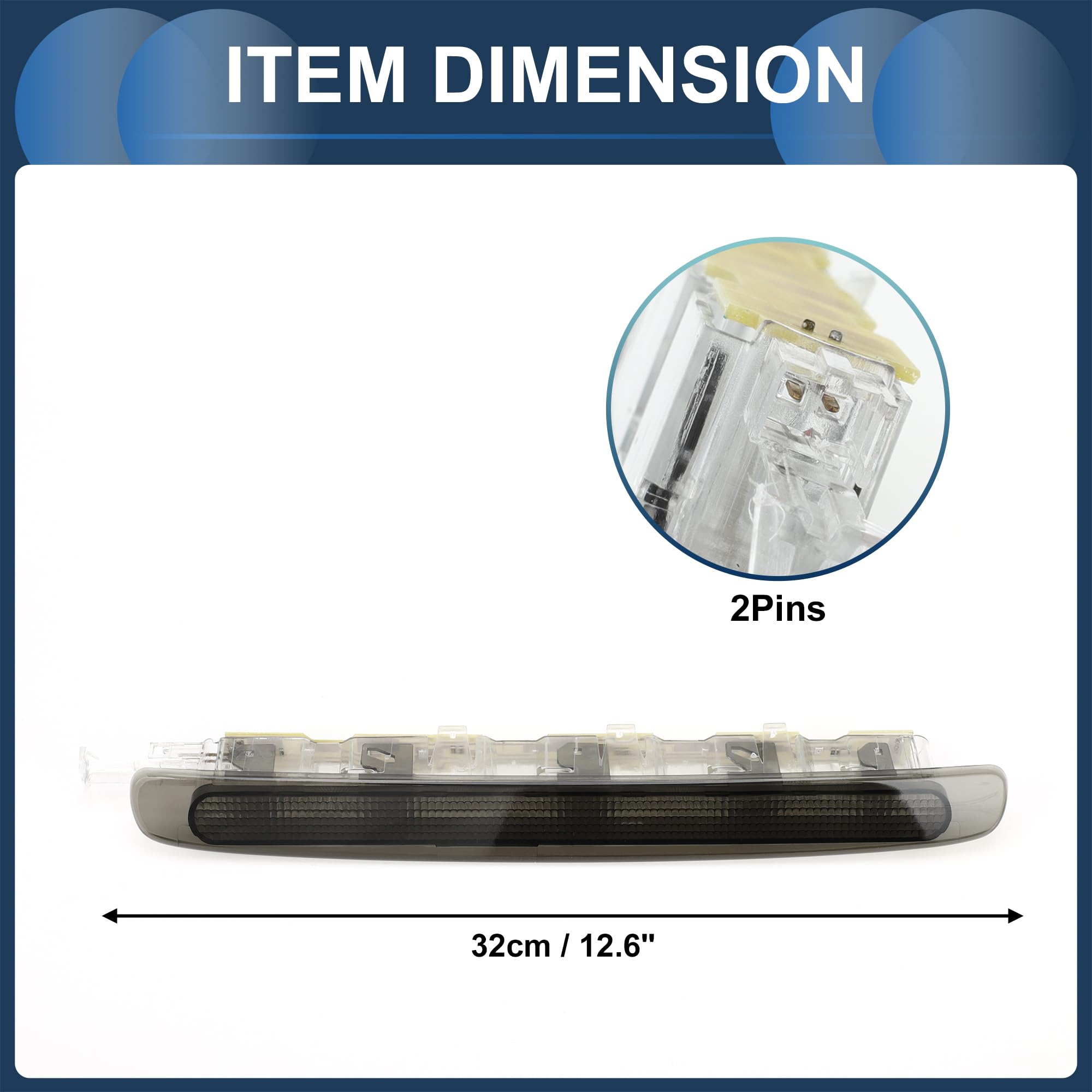 Luz De Freno Led De Tercera Luz De Freno Adecuado para Seat Altea Xl-Type 5P 2006-2015 Carcasa Negra De Plástico Impermeable Luz De Freno De Alto Montaje