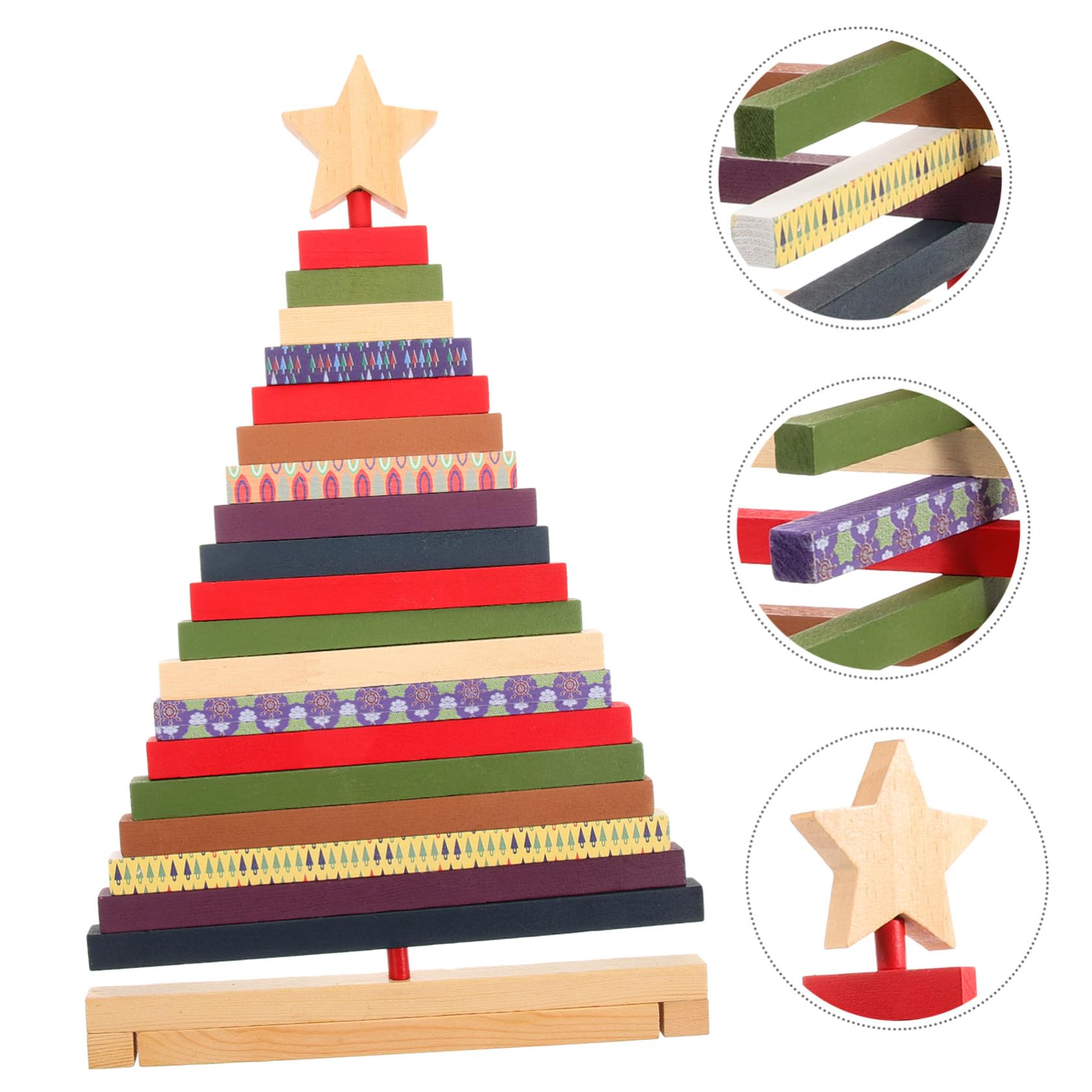 Árbol De Navidad Artesanal Giratorio De Madera Decoración para Mesas y Ventanas Adorno para Oficinas y Eventos Navideños