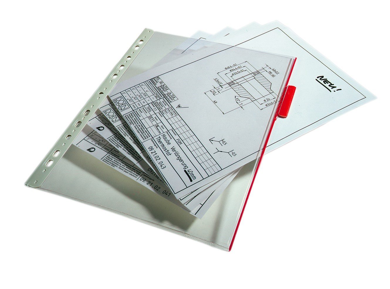 Durable Sichttafel Function Panel A4, Beutel à 5 Stück, rot, 560703