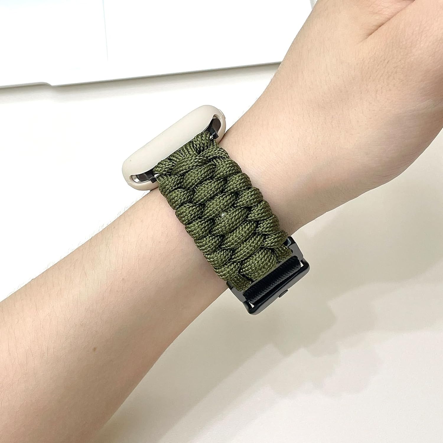 Sports Paracord and Silicone Case Compatible with Apple Watch Band 38mm 40mm 41mm 42mm 44mm 45mm 49mm 46mm,Adjustable Webbing Compatible with iWatc Series 10 9 Ultra 8 7 6 5 4 3 2 1 SE