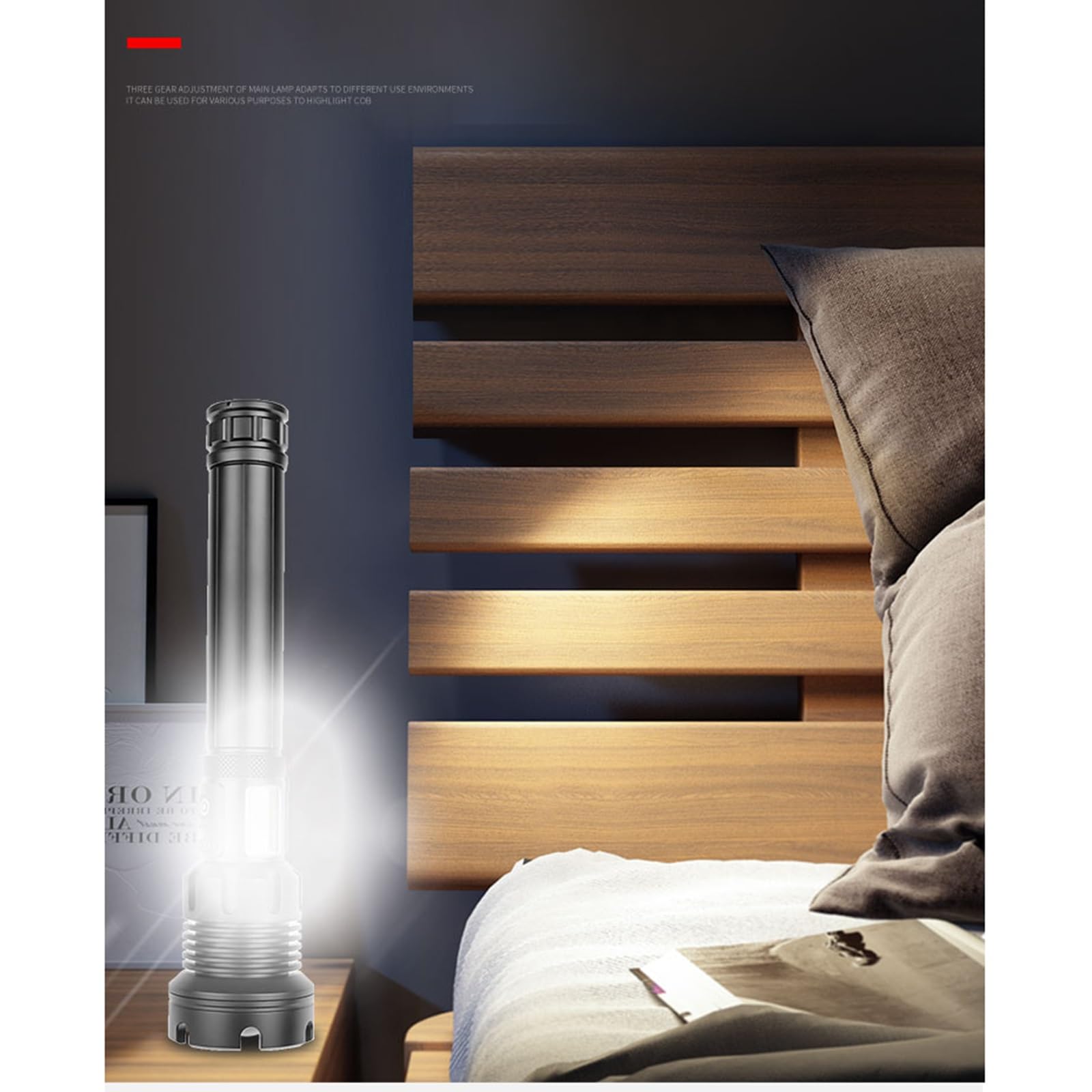 Super Bright Rechargeable LED Flashlight - Portable, Powerful, And Professional Torch for Work - Waterproof, Magnetic, USB Charging - Ideal for Military, Emergency, And Outdoor Use (Size : 2 * 26650)