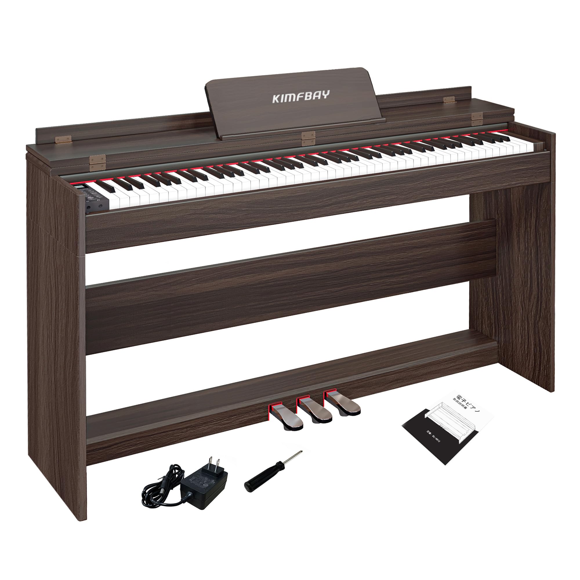 Amazon | KIMFBAY 電子ピアノ 88鍵盤 ハンマーアクション鍵盤 木製