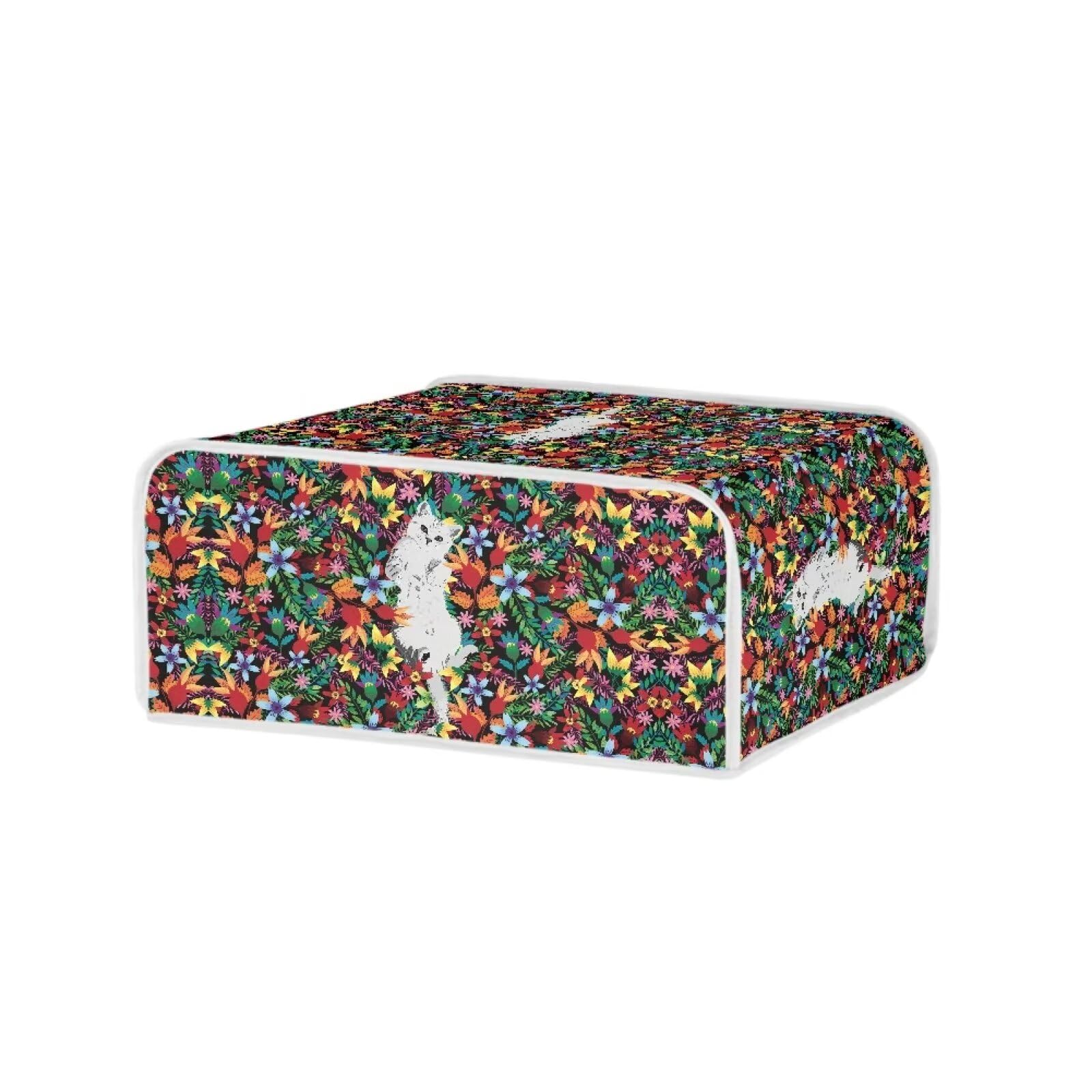 Mintulipy Cat and Multi Floral Griddle Dust Cover for Kitchen Appliance and Accessories Machine Washable Griddle Cover Top Grills Waterproof, Lightweight, Durable-L