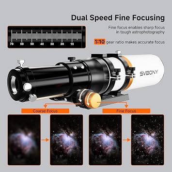 SVBONY SV503 Refractor Telescope, with Field Flattener, 70mm ED Refractor | F6.78 Focal Ratio, Extra Low Dispersion Achromatic OTA, Telescope for Adults, for Astrophotography Visual Astronomy