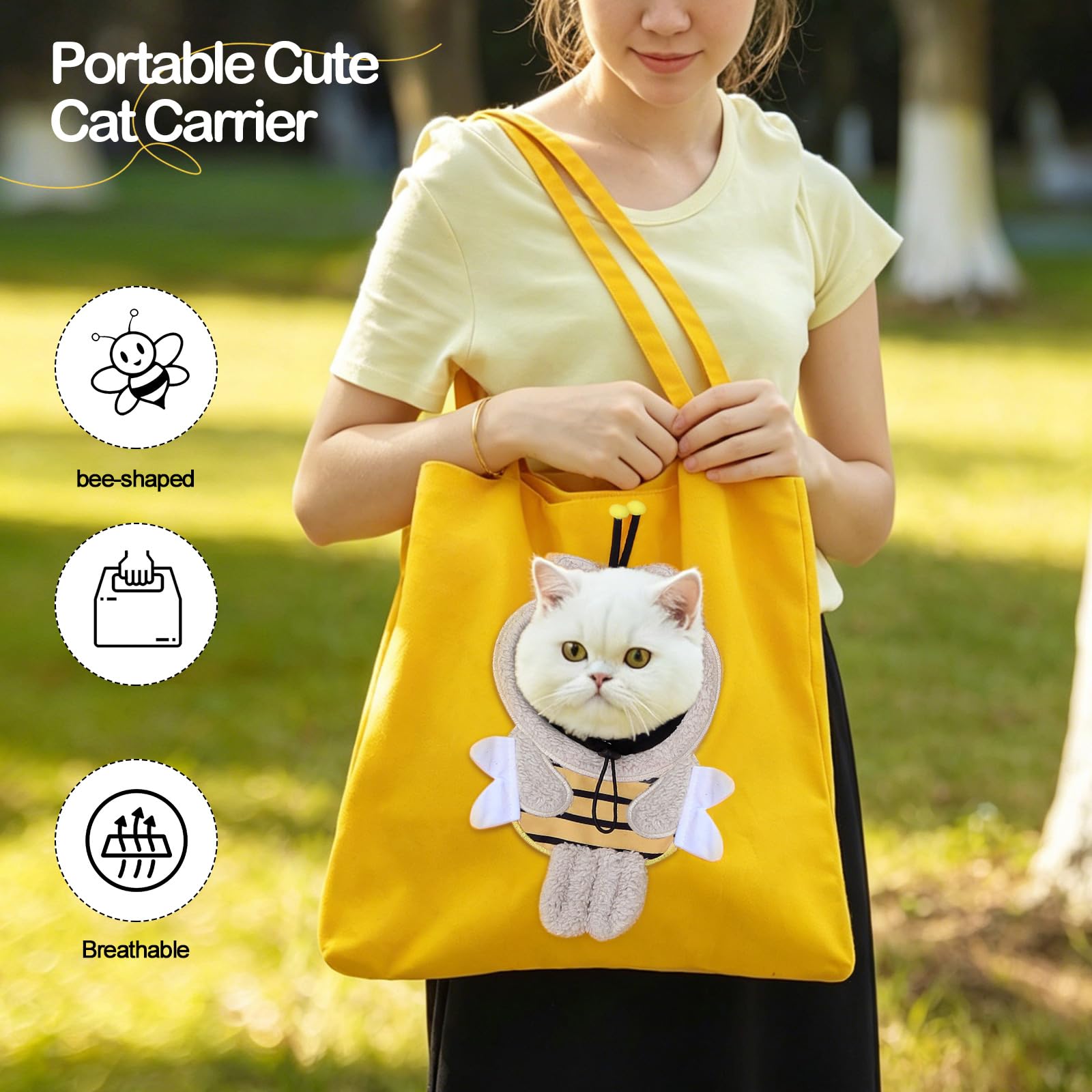 Torba do noszenia psa, torba transportowa dla małych psów i kotów do 7,5 kg, plecak na ramię z wysuwanym wzorem na podróż i wędrówki, żółty, rozmiar M