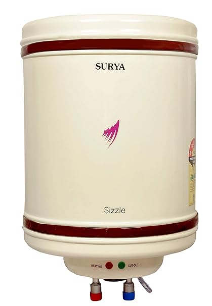 SURYA Sizzle 15-Litre Geyser (Ivory) with ISI Marked Vertical Storage Water Heater