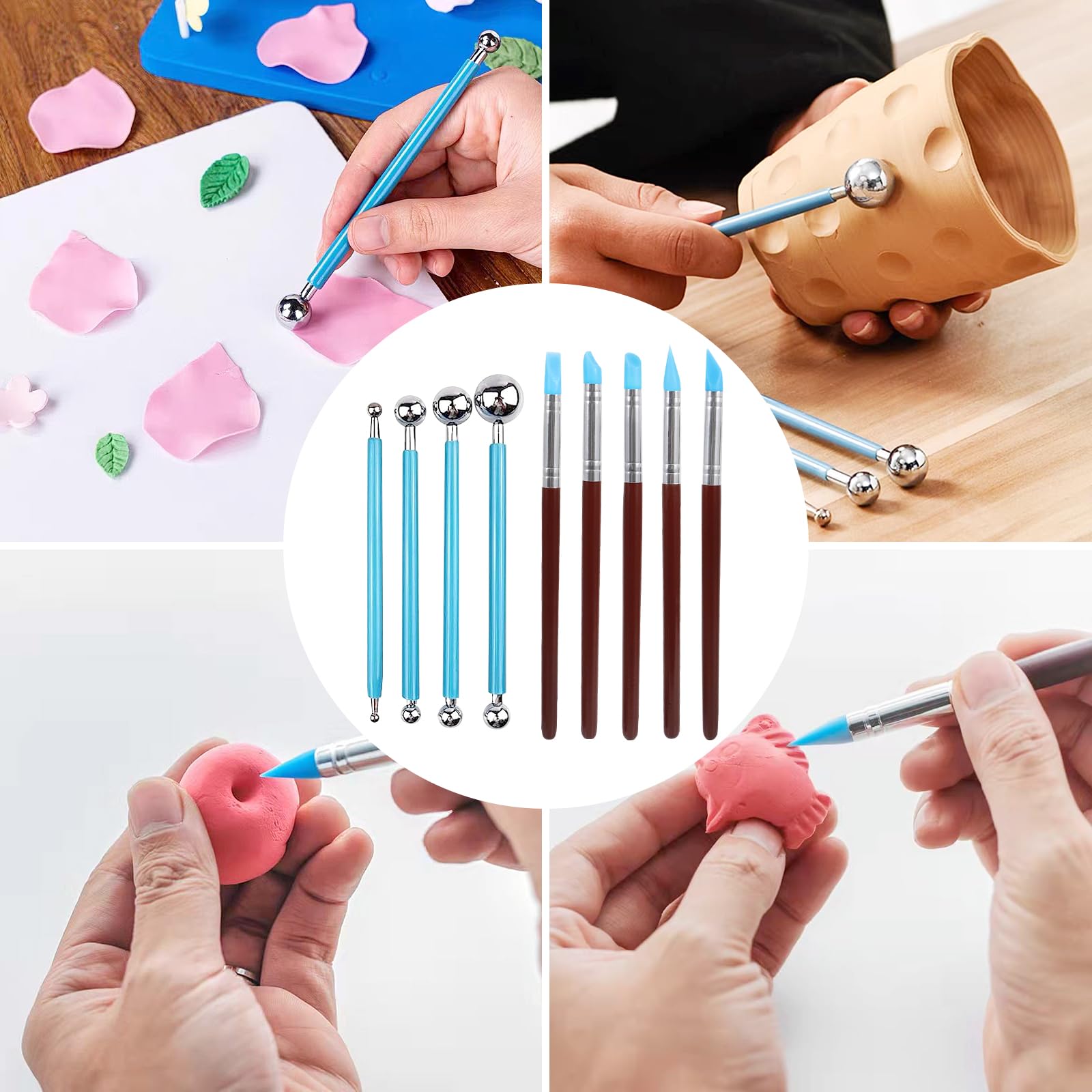 Kit 55 Pezzi Per Modellazione - Utensili Scultura Argilla Per Ceramica E Artigianato - Foto 6