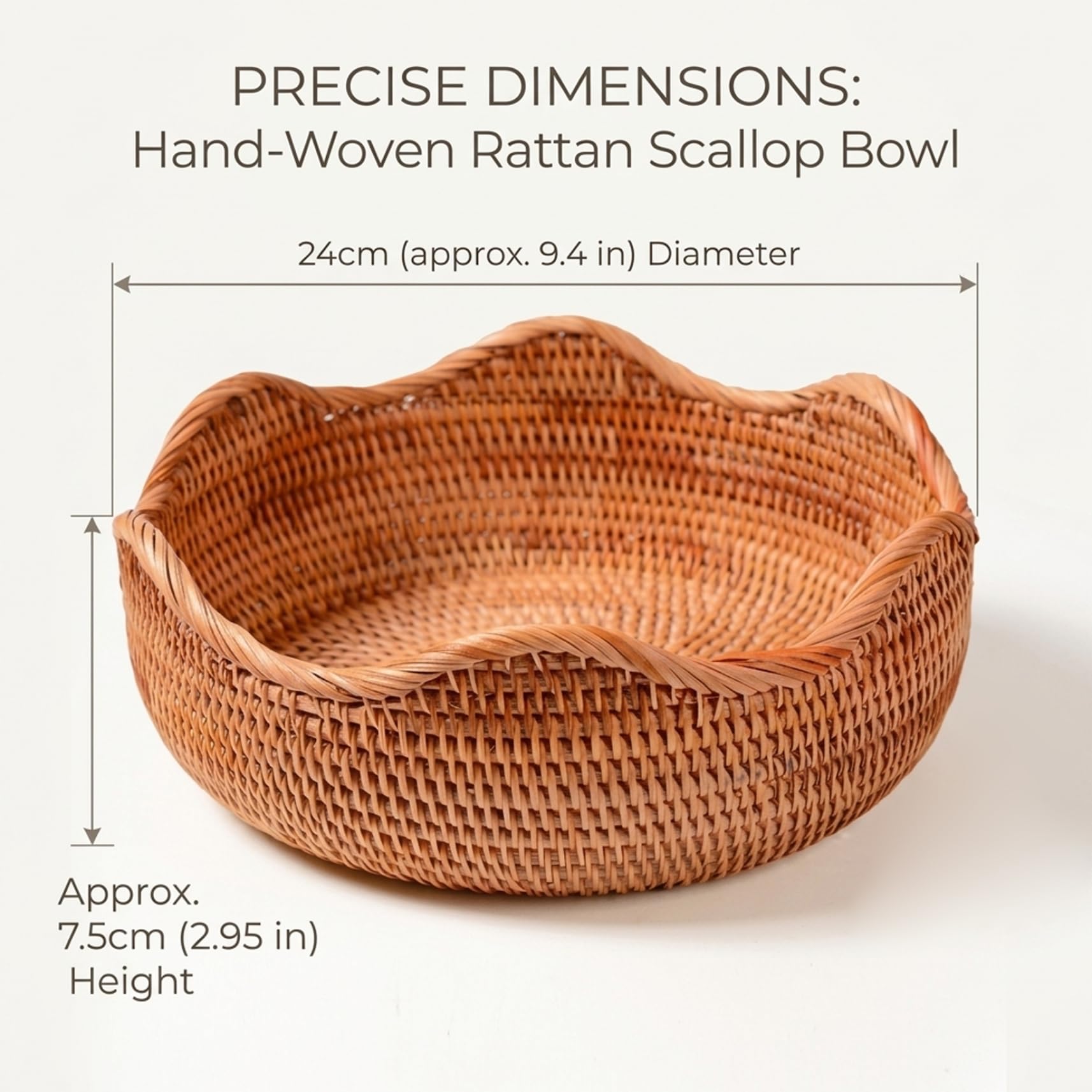 Cestini per il pane da portata, cestini da portata in vimini intrecciati da 24 cm, contenitore multiuso per l'organizzazione del bancone della cucina