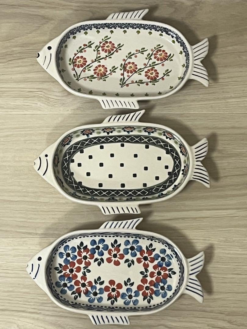 ポーリッシュポタリー　ポーランド食器　お魚 おさかなボウル・小・ポーリッシュポタリー(ポーランド食器)
