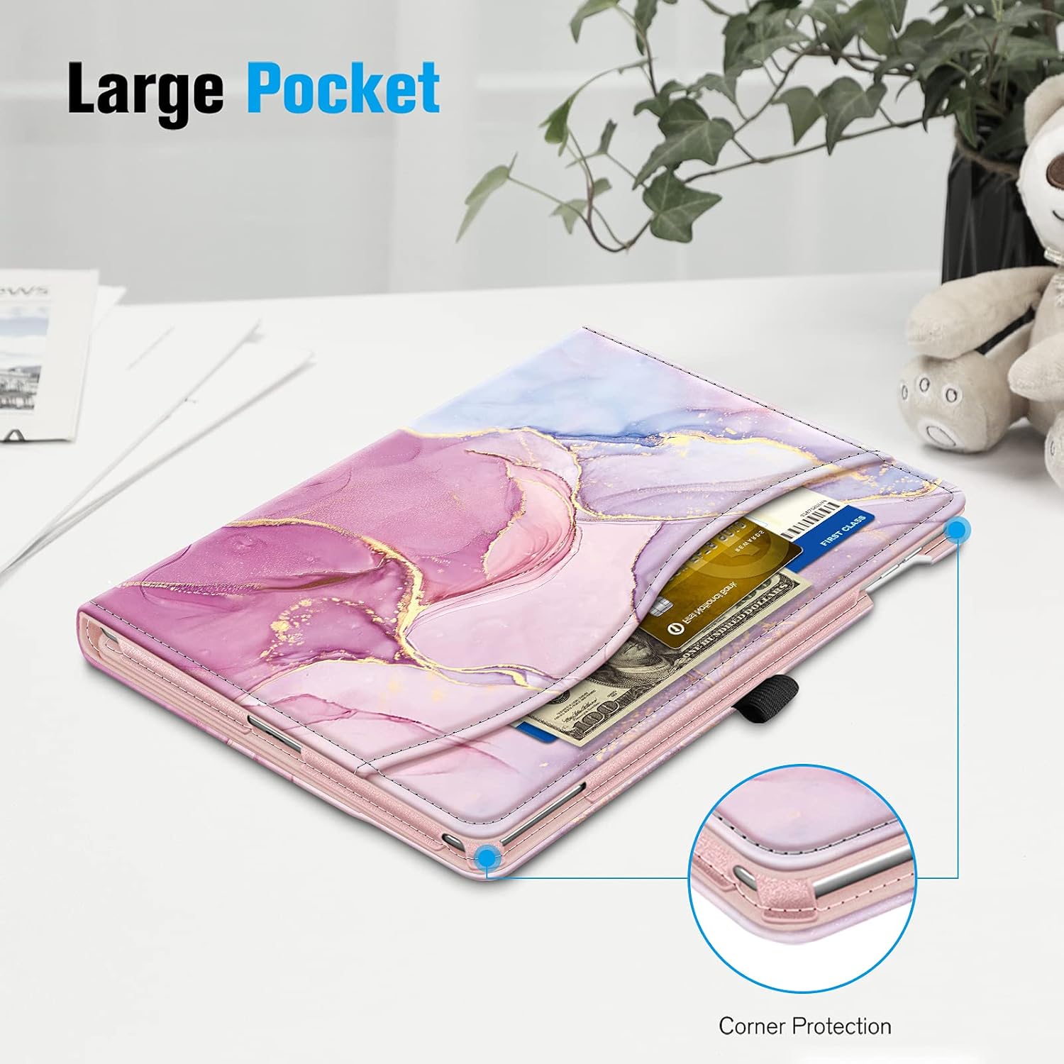 Fintie Case for iPad Pro 9.7 Inch 2016 Release Tablet- [Corner Protection] Multi-Angle Viewing Folio Smart Stand Back Cover with Pocket, Pencil Holder, Auto Wake/Sleep, Dreamy Marble