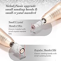 Vista 39 de MelodySusie 50 Pcs Nail Drill Bits Small Sanding Bands with 3.1mm Mandrel Bit, 120 Medium Grit Nail File for Acrylic Nails Gel Manicures and Black