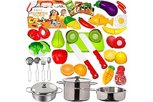 FUNERICA Pretend Cookware Set: Realistic Kitchen Playset for Toddlers