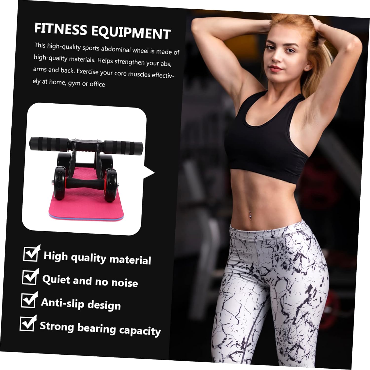Abdominal Wheel Exercise Roller Roller Abdominal Trainer Wheel Body Fitness Strength Training Machine