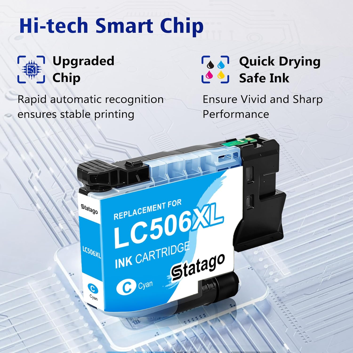 LC506XL LC 506XL Ink Cartridges Compatible for Brother LC506 LC 506 Ink Works for Brother MFC-J4355DW MFC-J4555DW MFC-J4557DW Printer (4 Pack,with Chip)