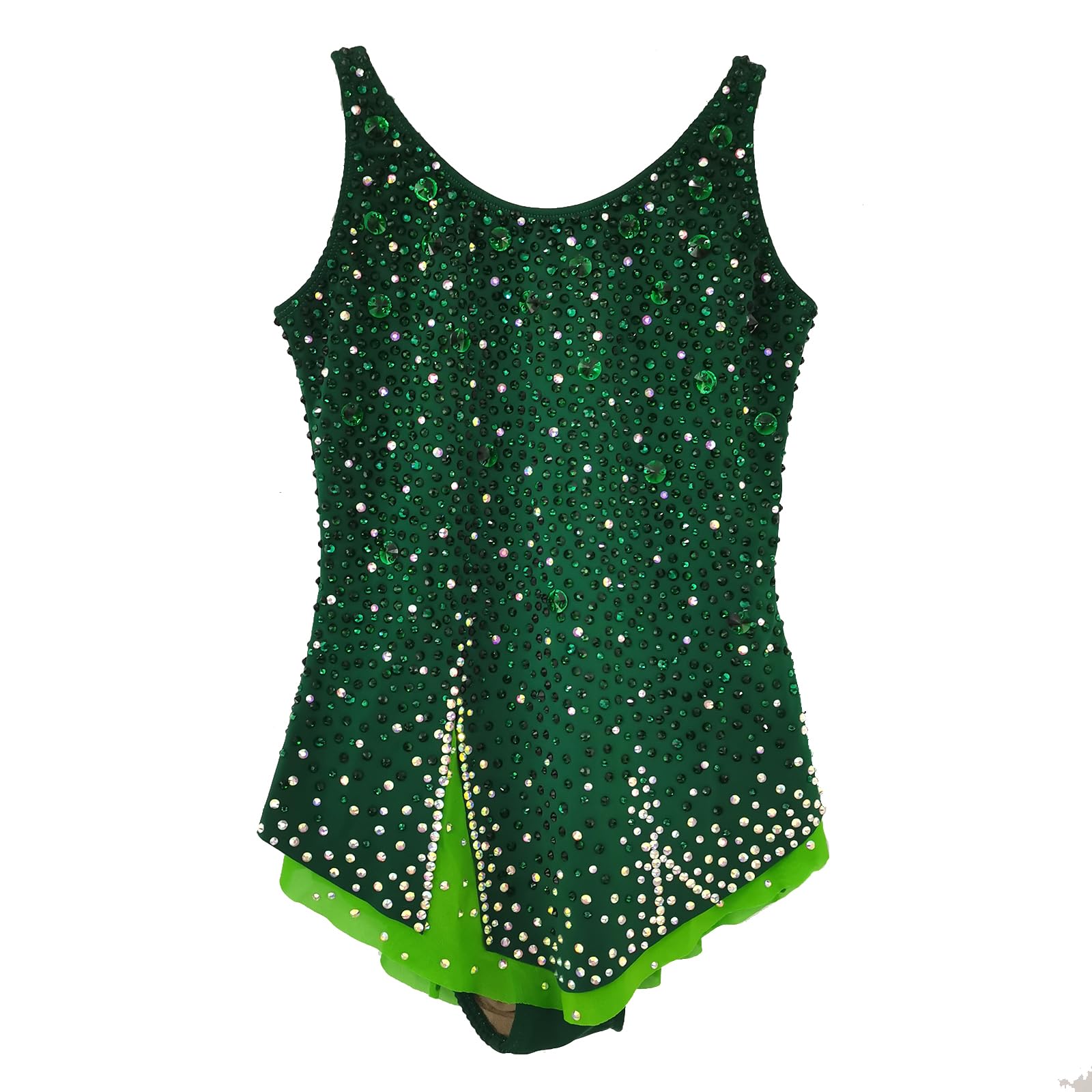 LIUHUO Maillot de gimnasia rítmica, moderno y cómodo, uniforme deportivo verde de competición