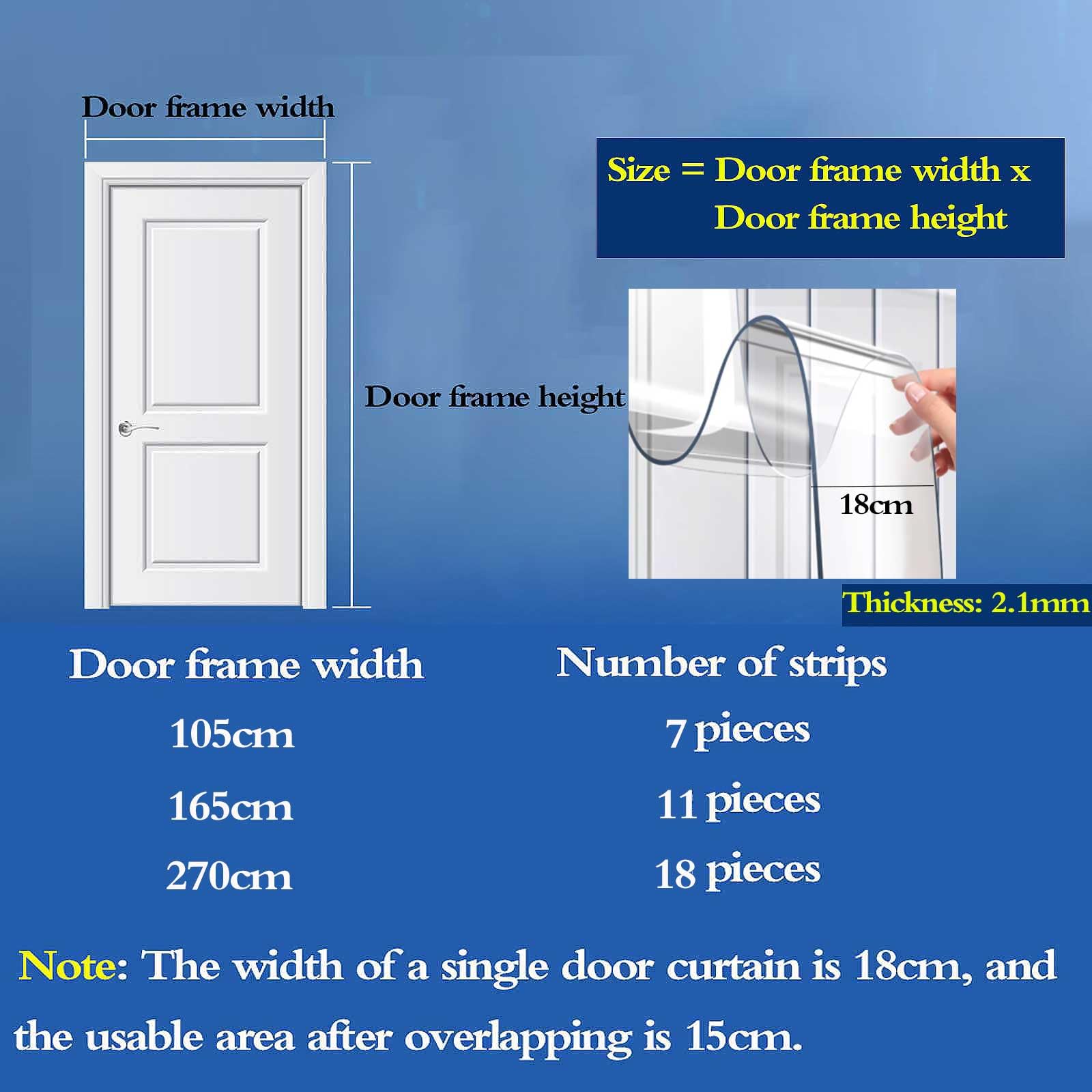 Rideau à bandes en PVC transparent pour congélateur, rideaux de porte industrielle, imperméable, anti-poussière et coupe-vent, accessoires inclus, idéal pour le garage et la maison