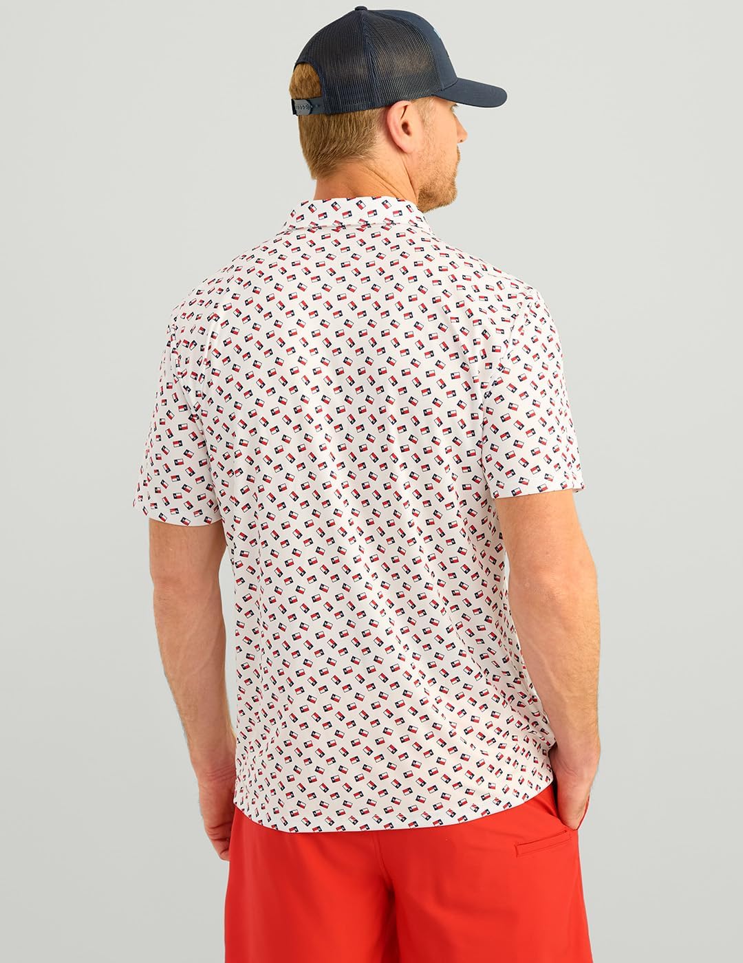 HUK Men's Pursuit Printed, Performance Short Sleeve Polo Shirt - Image 5