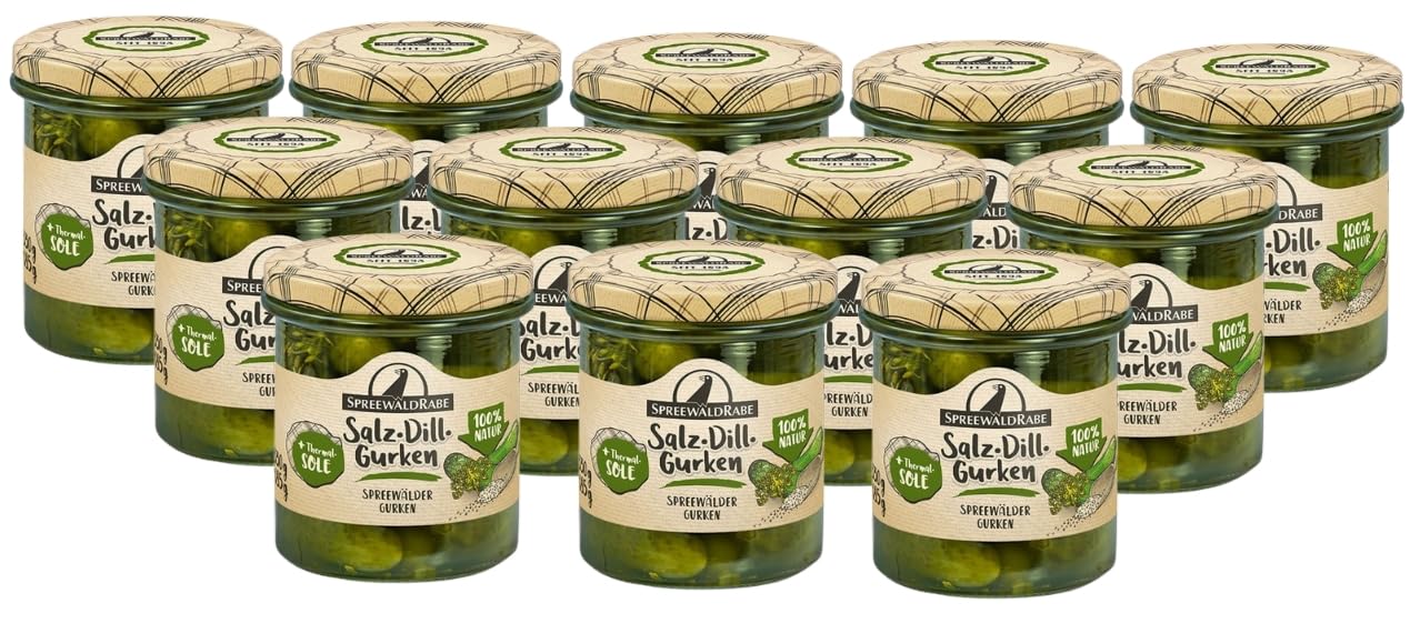 12 Gläser Premium Salz- Dill Gurken