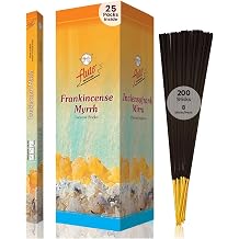 Flute Frankincense & Myrrh Incense Sticks, 9 Inch, 200 Sticks, 40 Minutes Burn Time