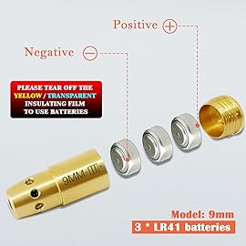 Bayattoo Bore Sight 223REM and 9mm Laser Sight Red Dot Boresighter with 9pcs Batteries (5.56MM+9MM)