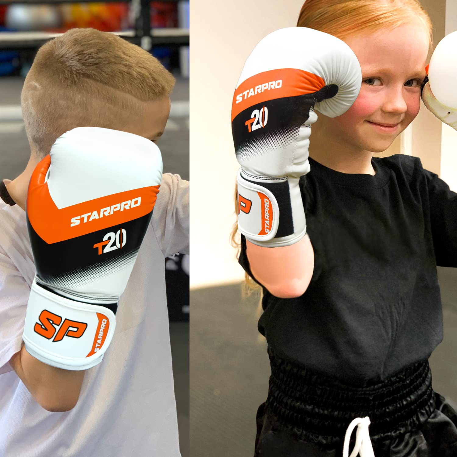 Starpro Guantoni in Pelle Sintetica per Bambini. Guanti Allenamento per Piccoli da Boxe, Sparring, Muay Thai, Kickboxing, Fitness, Pugilato - Vari colori - 4oz 6oz