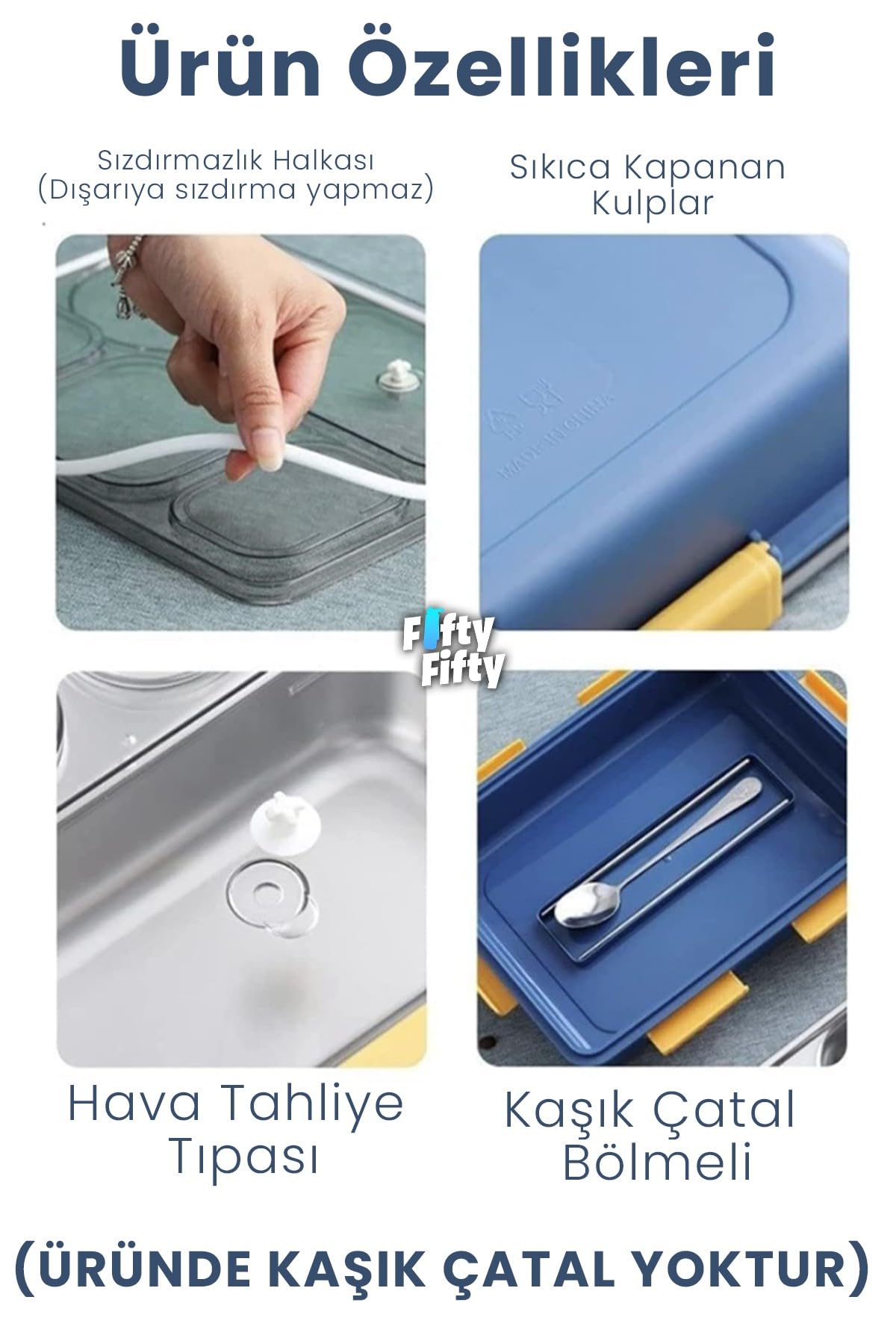 800 ML Tek Kat 2 Bölme Lunch Box Yeni Nesil Sefer Tası-FFLBOX50442