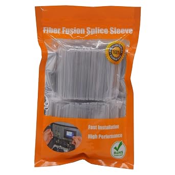 Premium Preshrunk Fiber Optic Fusion Splice Protection Sleeves Clear Color Dia. 2.5mm x 40mmL After Heat Shrinking 400PCS