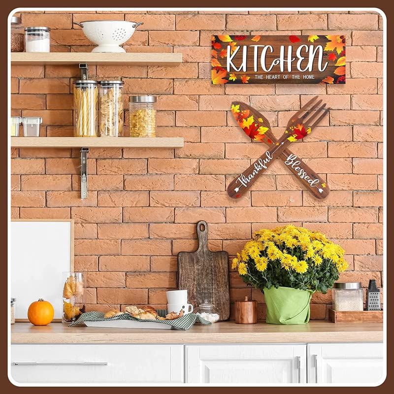 Image of Proxoto Kitchen Design Wooden Wall Hanging | Wall Hanger for HomeDecor |Wall Art | Gifts | Office | Wooden Home Decor Items|Wall Decoration | Pack of 3 (Multicolor)