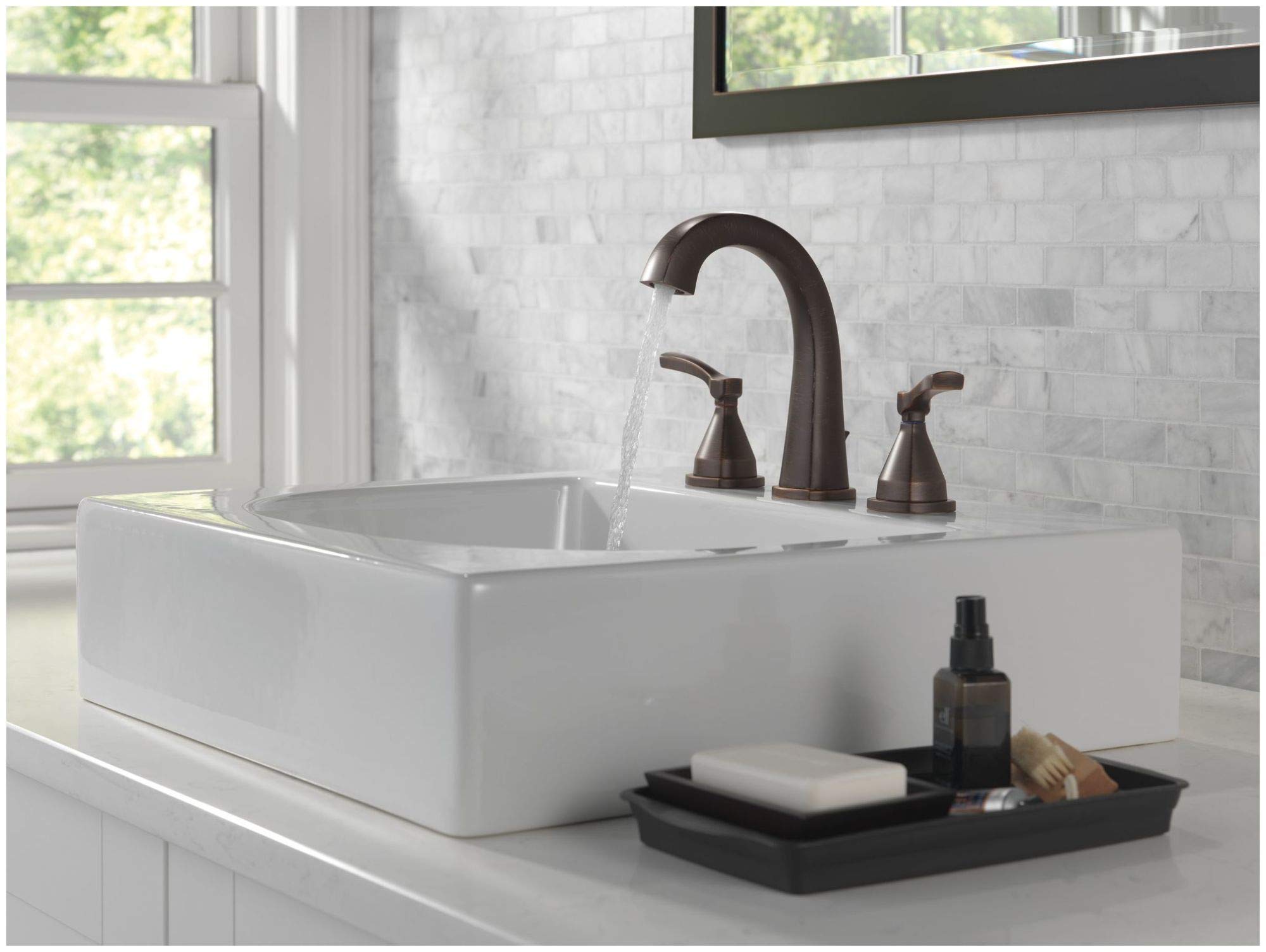 DELTA FAUCET Waschtischarmatur – Modell T60075-BL, Mattschwarz, Einhebel-Mischbatterie