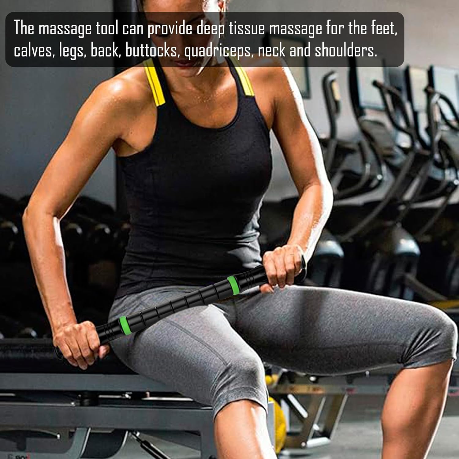 iGreely Premium Muscle Roller The Ultimate Massage Roller Stick 17 Inches Recommended by Physical Therapists Promotes Recovery Fast Relief for Cramps Soreness Tight Muscles Black - Image 4