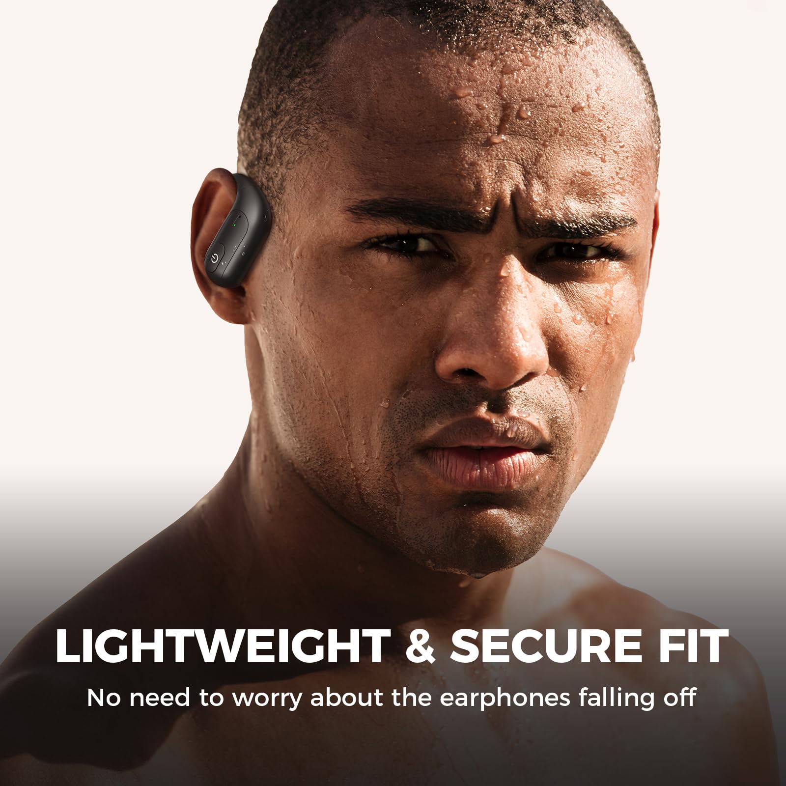 fojep Open Ear Bluetooth Headphones Wireless Earbuds with Noise Canceling Mic 52H Playtime Touch Control Open Ear Earbuds Premium Sound LED Dis : fojep Open Ear Bluetooth Headphones, Wireless Earbuds