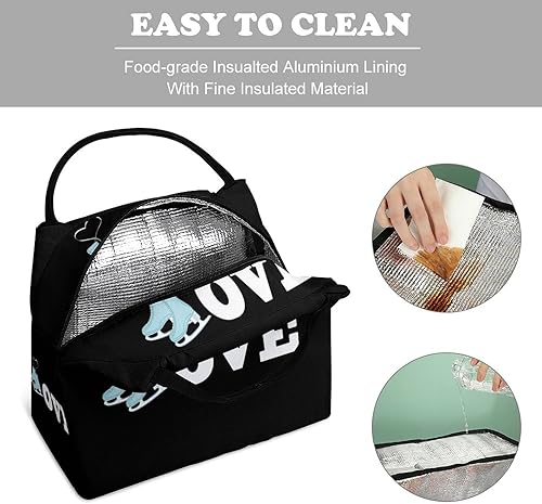 Miniatura 3 de Bolsa de almuerzo con aislamiento reutilizable para patinaje sobre hielo, bolsa portátil para el trabajo, picnic o viajes