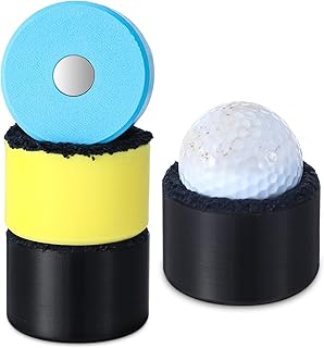 Zhehao 3 Pack Magnetic Golf Ball Washer 3D Printed Golf Ball Cleaner Portable Sport Cleaning Tools Magnetic Back Easy Mount on Club, Trolley and Cart for Course, 2.1"