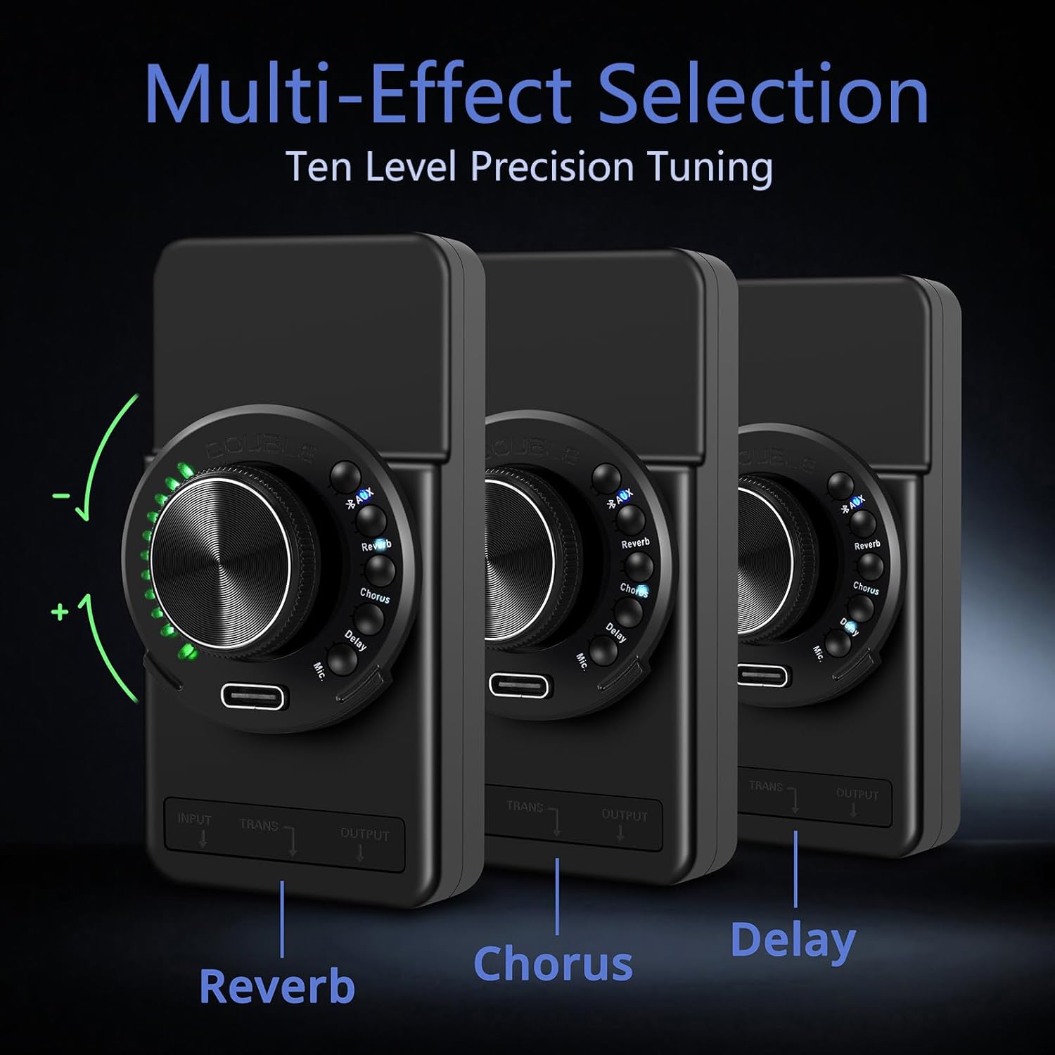 Acoustic Guitar Pickup New Concept Mini On-Board Bluetooth Guitar Preamp Recverb Chours Delay Effect Adjustable Piezo Pickup and Microphone Pickup Dula-Pickup System