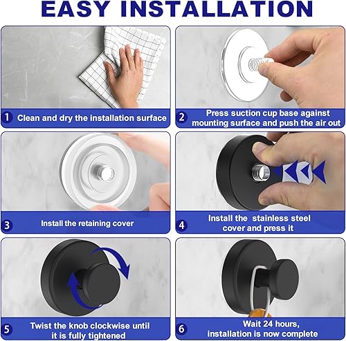 Miniatura 5 de Ganchos de ventosa para ducha, ganchos de toalla extraíbles para ventana de baño, pared de puerta de cristal, gancho de corona para bata de baño