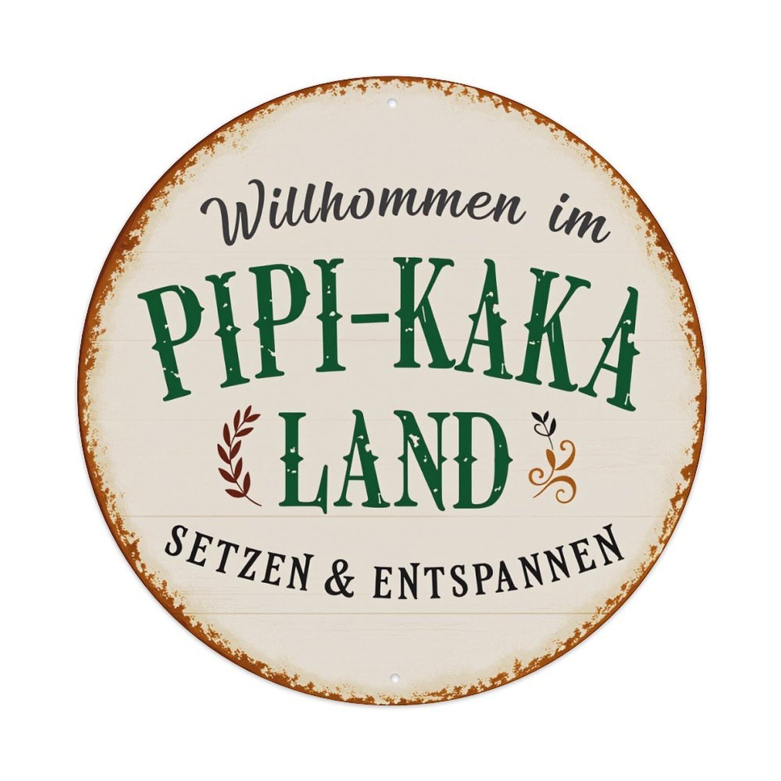 Welcome to Pipi Kaka Land Sit And Relax Tin Sign Vintage Style Home Bar Garden Wall Plaque Decor Metal Poster 8x12 Inch