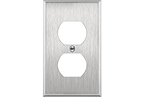 ENERLITES Duplex Receptacle Metal Wall Plate in Stainless Steel